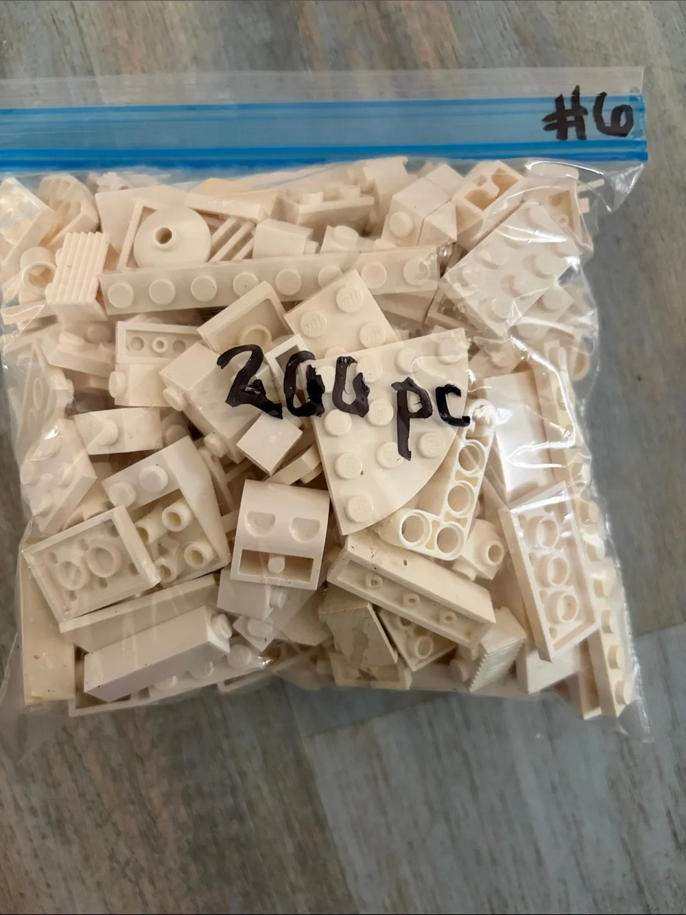 LEGO White Bricks & Assorted Lot Bulk Parts & Pieces, 200 pc